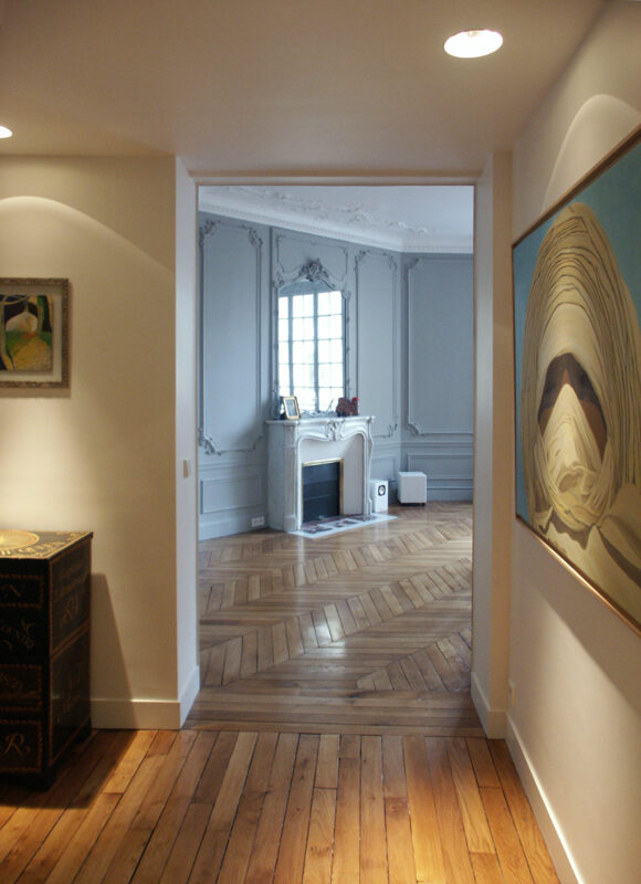 Appartement Haussmannien - Entrée dégagement séjour Cheminée Miroir