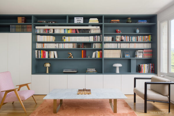 Appartement contemporain - Bibliothèque - Projet Catullles Mendes