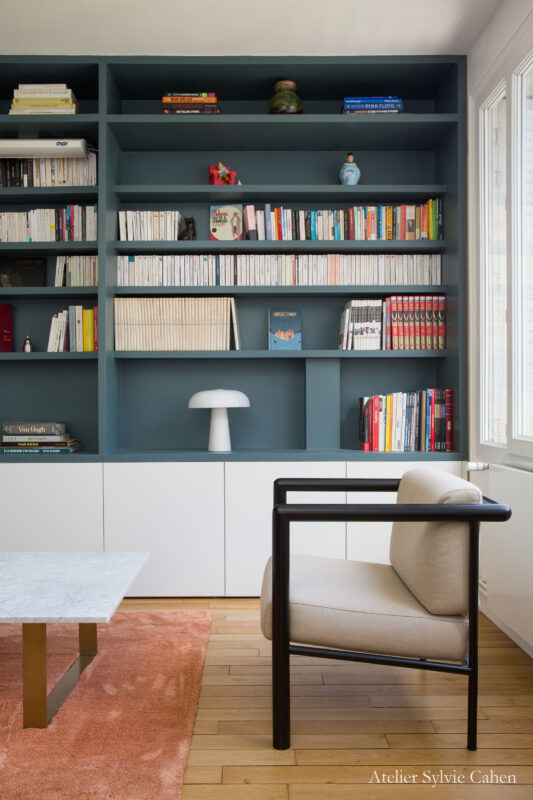 Appartement contemporain - Bibliothèque - Projet Catullles Mendes