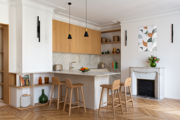 Cuisine - Projet Avenue Bosquet - Paris - pied-à-terre élégant